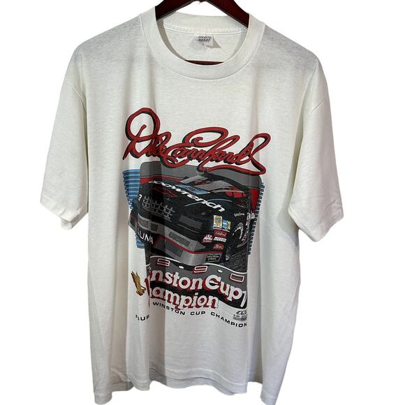 VTG 1991 Dale Earnhardt Four Time Winston Cup Champion Graphic T-Shirt Sz Large - Picture 1 of 11